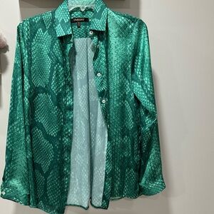 Roberto Cavalli green blouse size 44 us size M